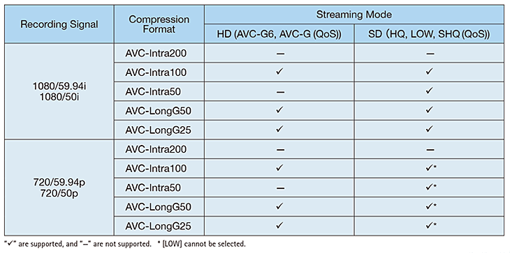 Recording Format and Streaming Output