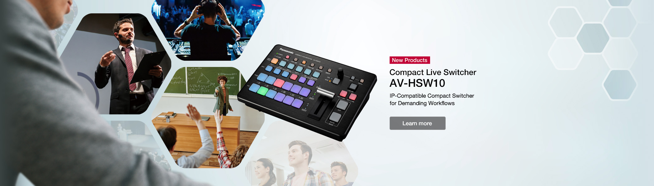 Compact Live Switcher AV-HSW10 IP-Compatible Compact Switcher for Demanding Workflows