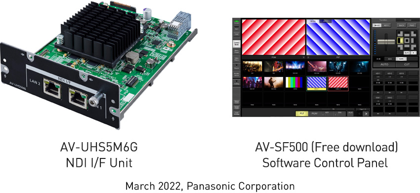 AV-UHS5M6G NDI I/F Unit / AV-SF500 (Free download) Software Control Panel March 2022, Panasonic Corporation
