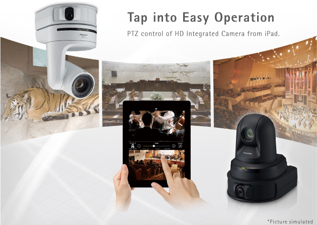 Tap into Easy Operation; PTZ control of HD Integrated Camera from iPad.