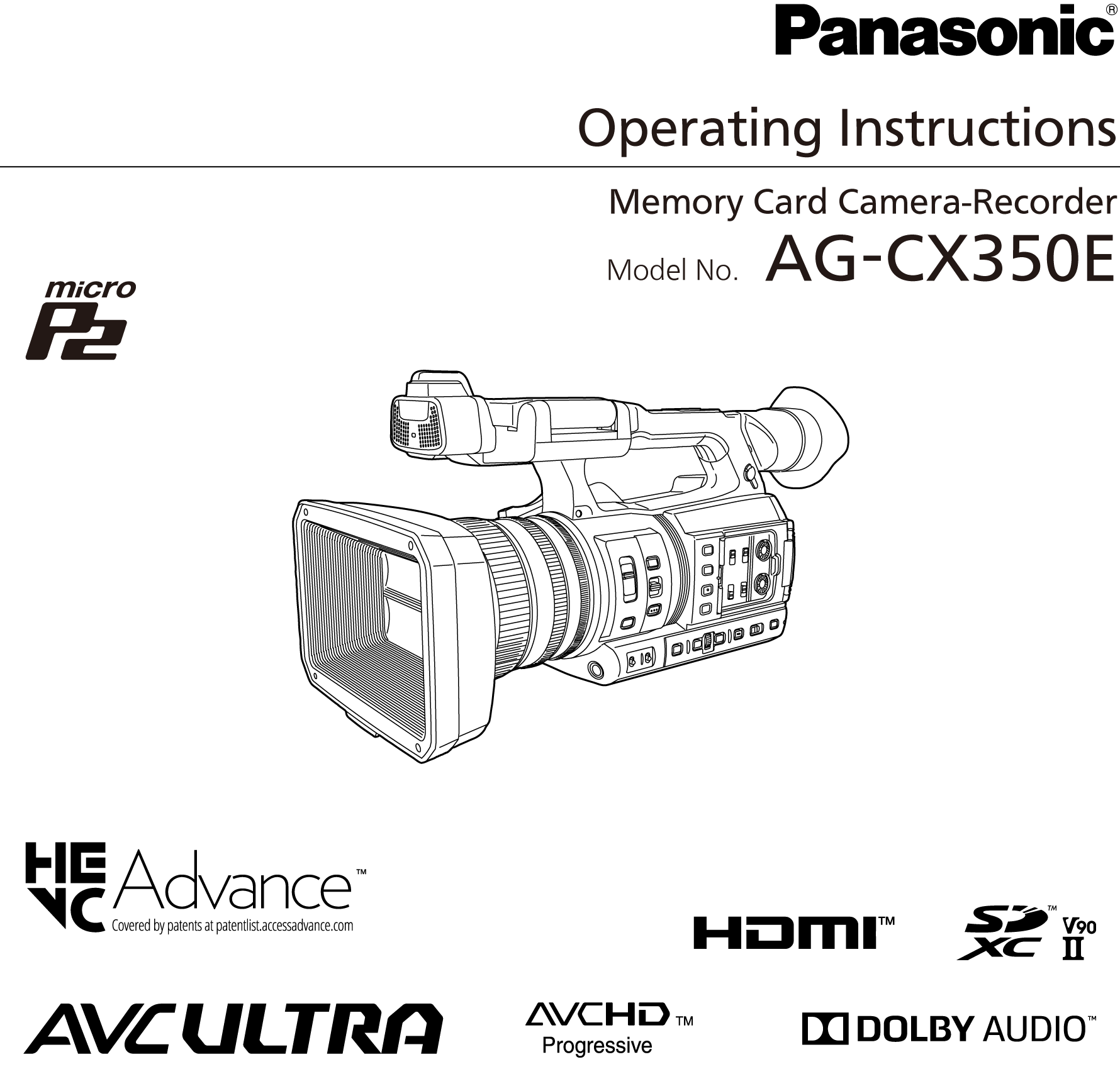 Operating Instructions AG-CX350E