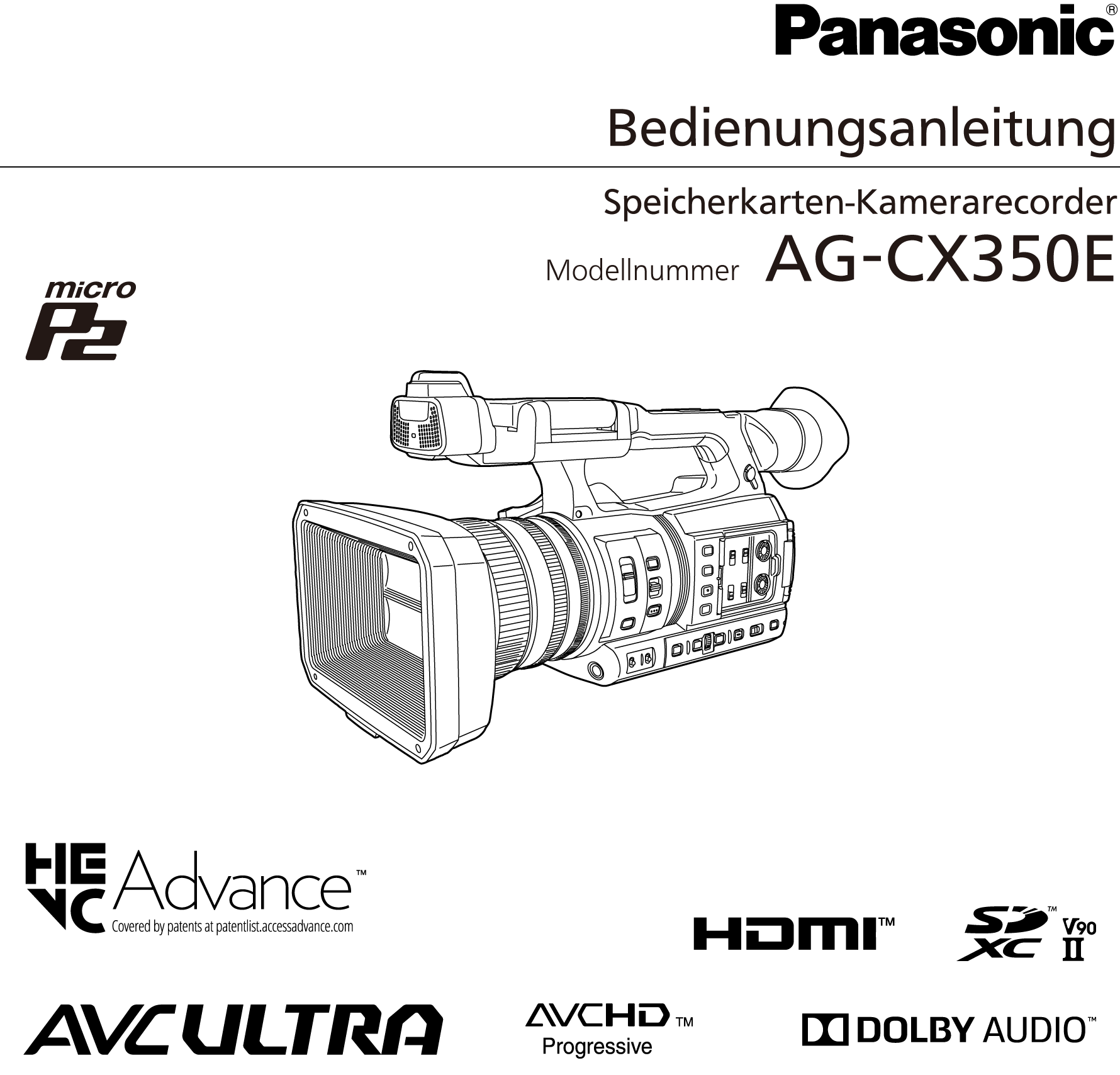 Bedienungsanleitung AG-CX350E