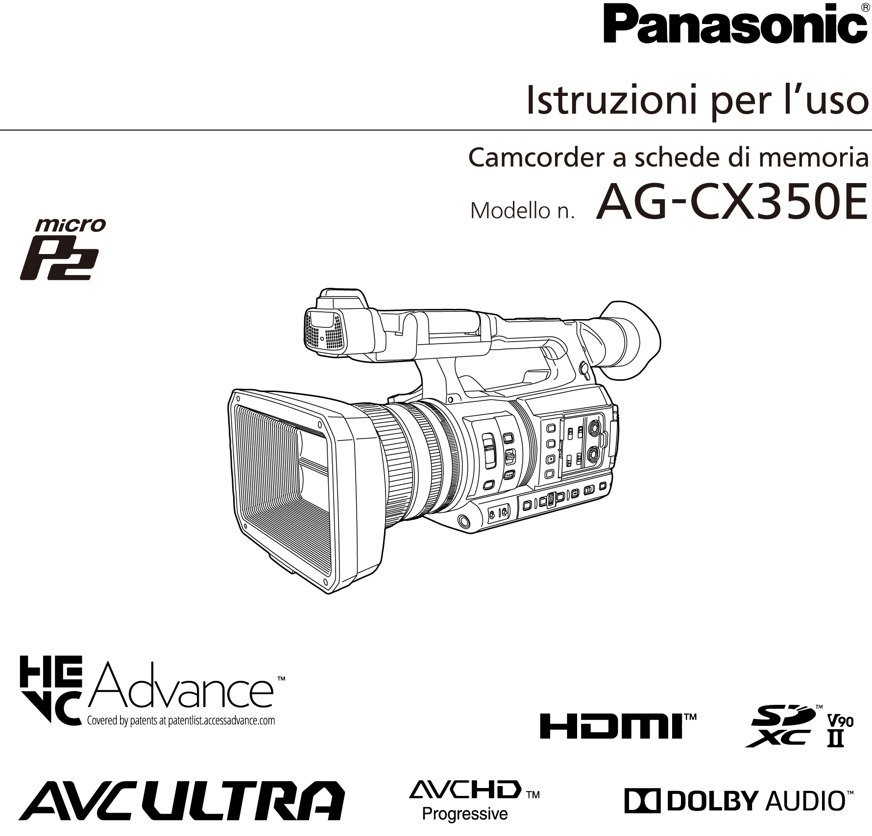 Istruzioni per l’uso AG-CX350E