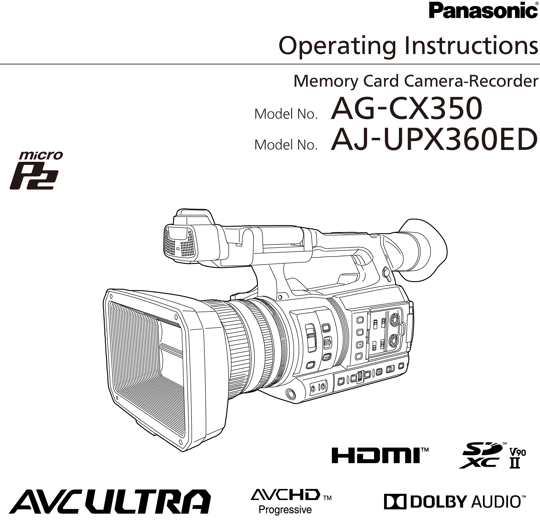 Operating Instructions AG-CX350/AJ-UPX360ED