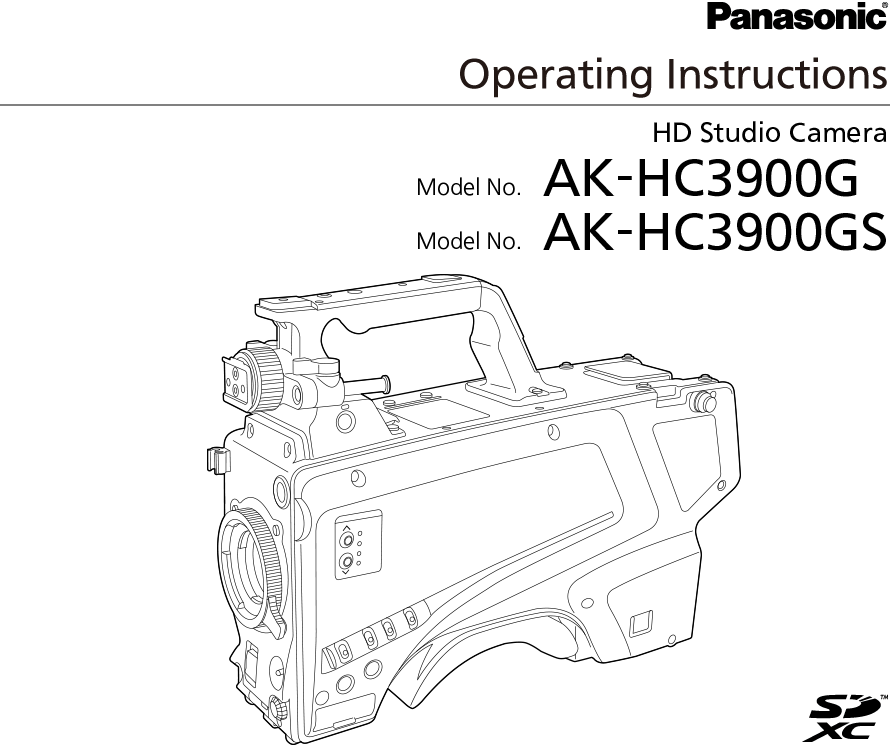 Operating Instructions AK-HC3900G/AK-HC3900GS