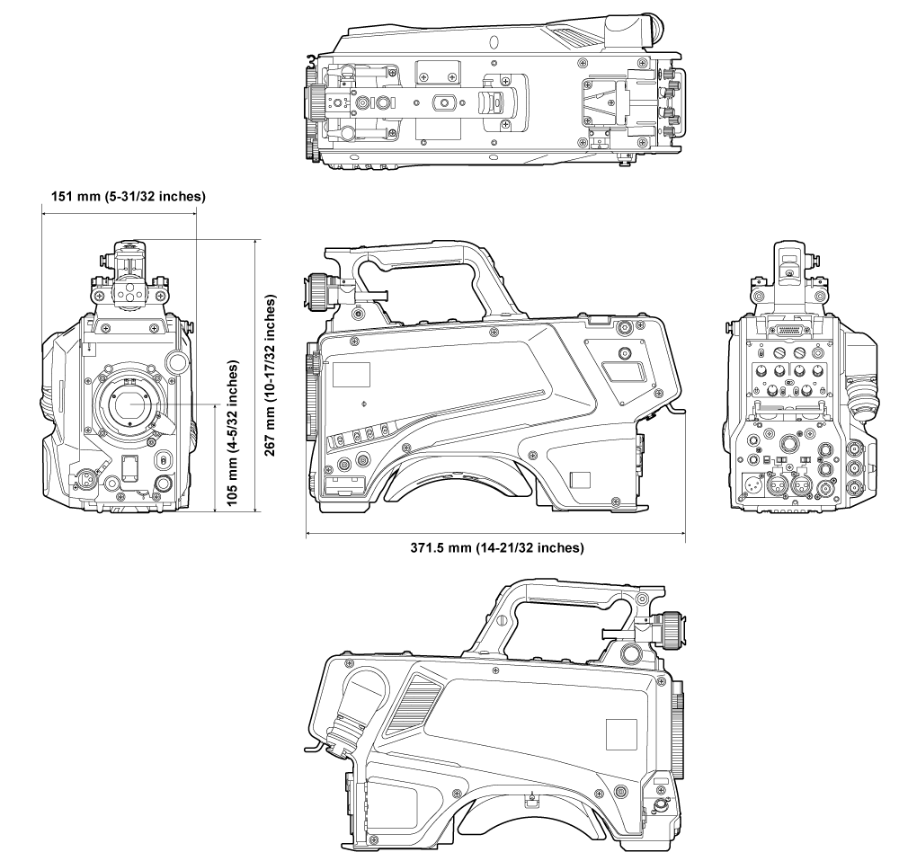 Dimensions | Operating Instructions AK-UC4000G/AK-UC4000GS | Panasonic