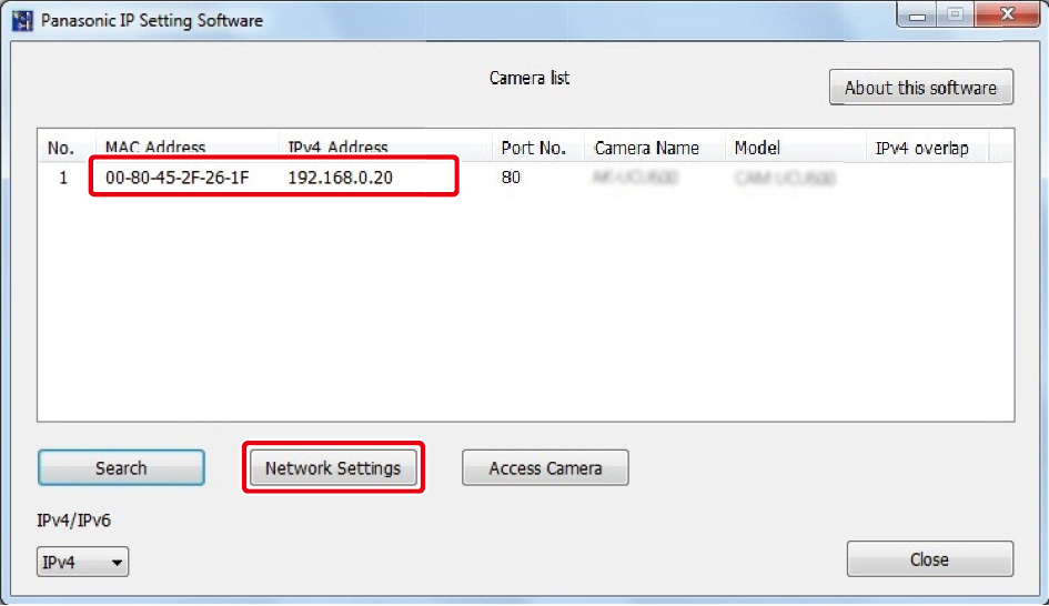 Panasonic ip sales camera setup